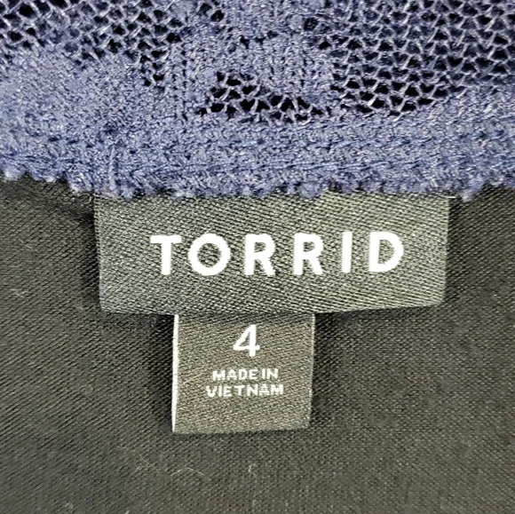 Torrid Lace Off Shoulder Top Womens 4x Purple 3/4 Sleeve Classy ~ Pre-Owned - Picture 10 of 13